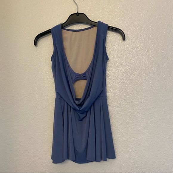 Weissman Dance Costume blue dress Matte Jersey Dress With Drape D10445 IC 7/8 - Picture 2 of 10